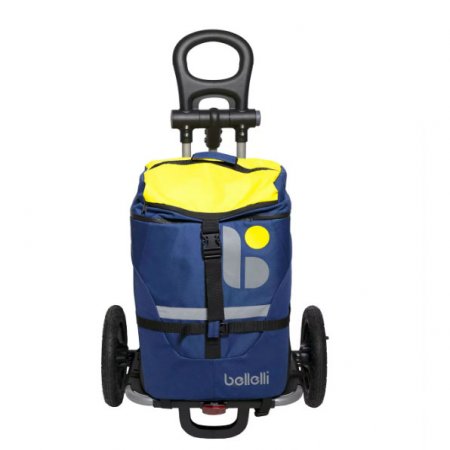 REMORQUE BAGAGERE B-Tourist BLEU / JAUNE FIXATION CADRE BELLELLI 38X27X54 45 LITRES FERMETURES ETANCHES 01BTR001