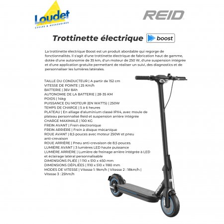 PATINETTE ELECTRIQUE REID BOOST ESCOOTER BLACK 12120101