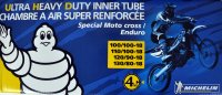 CHAMBRE MOTO 18 UHD MEDIUM TT MICHELIN 034757 18UHDM VALVE TR4 120/90-18 RENFORCEE 4,0 mm 18UHDM