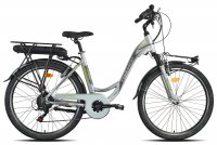 VELO ELECTRIQUE 26" TORPADO AFRODITE 6V MOTEUR ROUE AR BATTERIE 36V 13 Ah Silver  21T255
