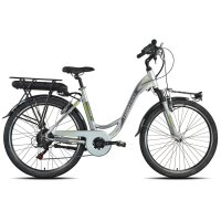 VELO ELECTRIQUE 26" TORPADO AFRODITE 7V MOTEUR ROUE AR BATTERIE 36V 13 Ah Silver  23T250