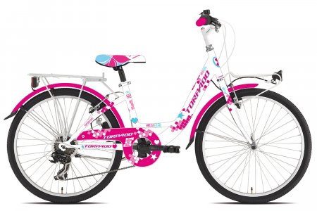 VELO ENFANT 24' KELLY 6V Rose / Blanc 23T611