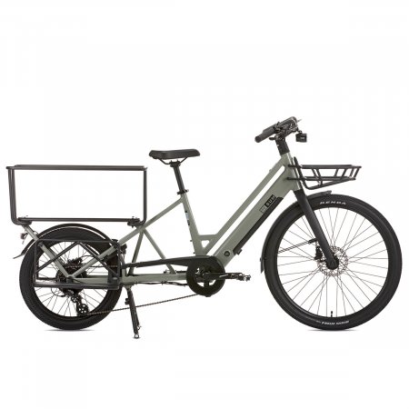 VELO CARGO ELECTRIQUE ALPA VERT MOTEUR BAFANG ROUE AR BATTERIE 36V 10Ah SUM 25SU050