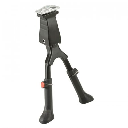 BEQUILLE VELO DOUBLE REGLABLE FIXATION CENTRALE ALU NOIR 307750030