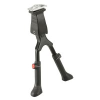 BEQUILLE VELO DOUBLE REGLABLE FIXATION CENTRALE ALU NOIR 307750030