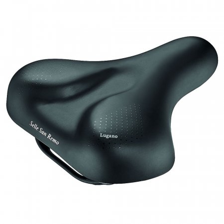 SELLE LUGANO NOIRE AMORTIS Elastomère Unisex 255mm / 231mm AVEC POIGNEE 333570