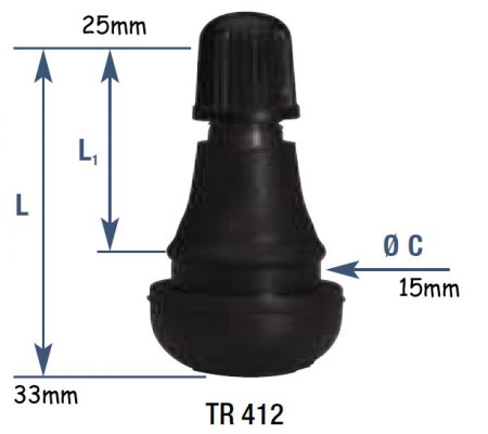 VALVE SCOOTER DRT Courte TR412 Tip Top 5622530