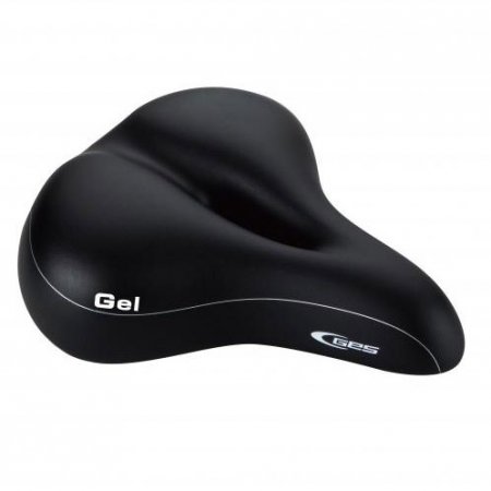 SELLE CONFORT GEL DAME TROU CENTRAL Double densité 255mm / 175mm NOIR A349S10