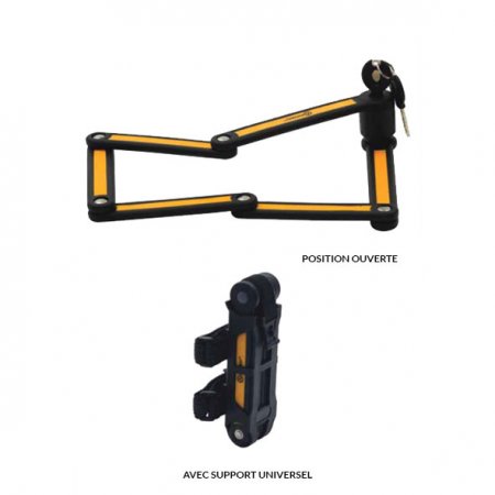 ANTIVOL ARTICULE PLIANT CITY LOCK AUVRAY 110cm AVEC SUPPORT ACL110AUV