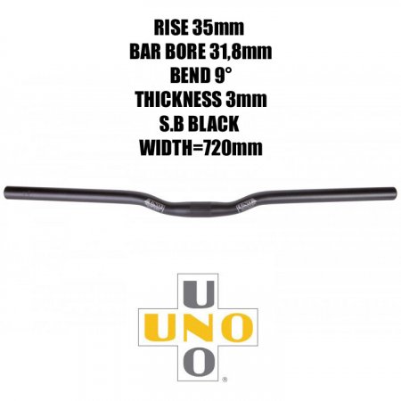 CINTRE VTT 1/2 RELEVE Ø 31.8 9° 720mm UNO CINT318N72-9