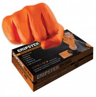 BOITE DE 50 GANTS JETABLES NITRILE ORANGE  - TAILLE M GRIP-M