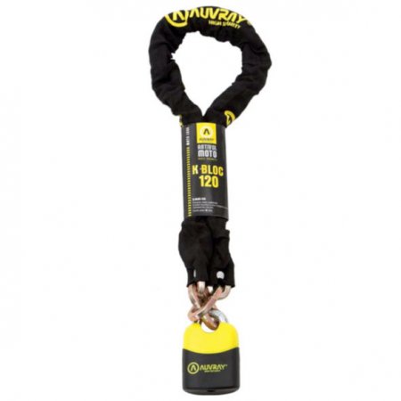 ANTIVOL CHAINE K.BLOC 120cm D.10 NON HOMOLOGUEE + CADENAS K BLOCK KBL120AUV10