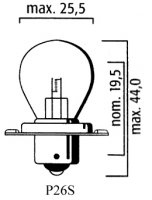 AMPOULE P26S COLLERETTE Bte 10 12V 15W LP2000