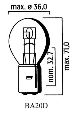 AMPOULE BA20D CODE 6V 35/35(Unité) LP3131