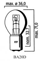 AMPOULE BA20D CODE 6V 35/35(Unité) LP3131