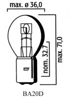 AMPOULE BA20D S1 12V 25-25 (Unité) LP3923