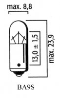 AMPOULE BA9S TEMOIN Bte 10 6V 4W LP4089