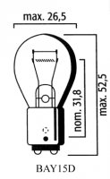 AMPOULE BAY15D STOP Bte 10 6V 21/5W LP5228