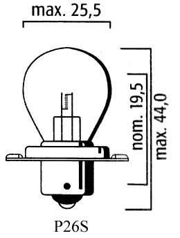 AMPOULE P26S COLLERETTE Bte 10 6V 15W LP6000