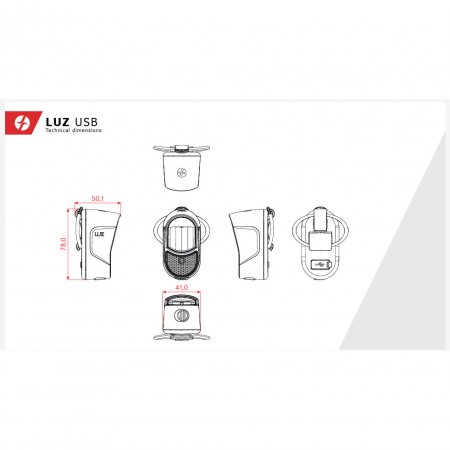ECLAIRAGE VELO AVANT LUZ XB + BH07-2 +USB-C CABLE SUR CARTE LUZXB