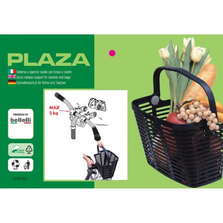 PANIER PLASTIQUE NOIR Avec FIXATION  PLAZA 34x18x25 PANPLAZA