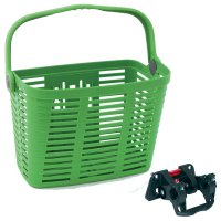 PANIER PLASTIQUE VERT AVEC FIXATION PLAZA 34x18x25 PANPLAZA23