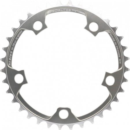 PLATEAU Diam 110 34 Dents 5 Branches NERIUS CAMPAGNOLO (110 SC) INTERIEUR 9/10V Argent SPECIALITES TA PL51110152-34