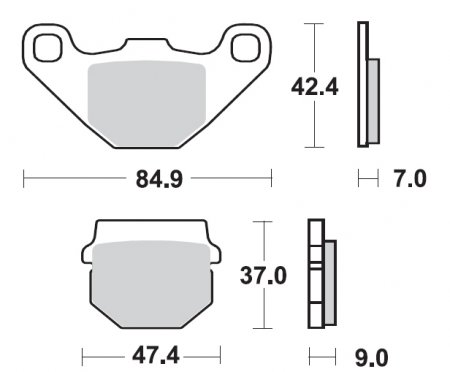 PLAQUETTE KAWASAKI SUZUKI TGB SBS (101HF) PLAQSBS101