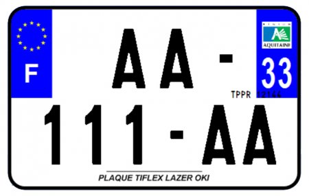 PLAQUE SIV MOTO & SCOOTER LASER OKI PLEXIGLAS 210X130 (33) PLAQUE210LZ33