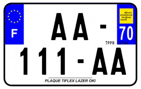 PLAQUE SIV MOTO & SCOOTER LASER OKI PLEXIGLAS 210X130 (70) PLAQUE210LZ70