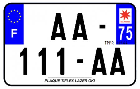 PLAQUE SIV MOTO & SCOOTER LASER OKI PLEXIGLAS 210X130 (75) PLAQUE210LZ75