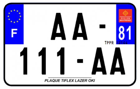 PLAQUE SIV MOTO & SCOOTER LASER OKI PLEXIGLAS 210X130 (81) PLAQUE210LZ81