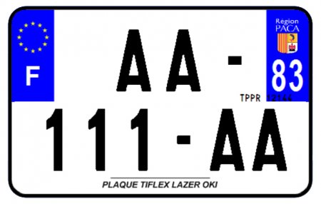 PLAQUE SIV MOTO & SCOOTER LASER OKI PLEXIGLAS 210X130 (83) PLAQUE210LZ83