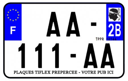 PLAQUE SIV MOTO & SCOOTER ALUMINIUM PREPERCE  210X140 PUB (2B) PLAQUEP210P2B