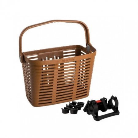 PANIER PLASTIQUE PLAZA XL MARRON Avec FIXATION POUR VAE 34x18x25 PLAZAXLM