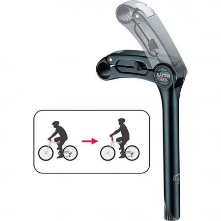 POTENCE ALU REGLABLE Fourche: 25,4 Cintre: 25,4 Long: 110mm NOIRE SATORI EZ-3 POTEZ3