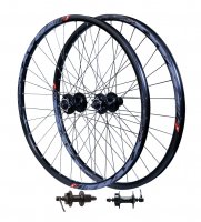 PAIRE ROUES 29" VTT JANTE ALU TRAXX TUBELESS READY NOIR FREIN DISQUE 6T SHIMANO DEORE M475 BLOCAGE RAPIDE CASSETTE 8/9/10V (622x21) PR29TR04