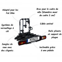 PORTE-VELO SUR ATTELAGE PURE INSTINCT 3 VELOS PERUZZO PVPUREI3