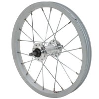 ROUE 14" ENFANT AVANT JANTE ALU SIMPLE PAROI ARGENT FREIN PATIN MOYEU ALU ECROUS (254X21) R14AV