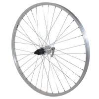 ROUE 26" VTT ARRIERE JANTE ALU SIMPLE PAROI ARGENT FREIN PATIN MOYEU ALU BLOCAGE RAPIDE CASSETTE 8/9V R26AR0330