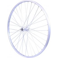 ROUE 28" VTC 700C AVANT JANTE ALU SIMPLE PAROI ARGENT FREIN PATIN MOYEU ALU ECROUS R700CAV