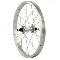 ROUE 16" VTT & BMX AVANT JANTE ALU SIMPLE PAROI ARGENT FREIN PATIN MOYEU ALU ECROUS (305X21) RBMX16AV