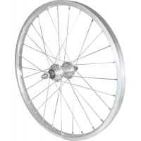 ROUE 20" VTT & BMX ARRIERE JANTE ALU SIMPLE PAROI ARGENT FREIN PATIN MOYEU ALU ECROUS ROUE LIBRE 1V RBMX20AR