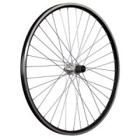 ROUE 28" VTC ARRIERE JANTE ALU DOUBLE PAROI NOIRE FREIN PATIN MOYEU ALU BLOCAGE RAPIDE CASSETTE 8/9/10V RHYB12