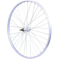 ROUE 26" VTT ARRIERE JANTE ALU SIMPLE PAROI ARGENT FREIN PATIN MOYEU ALU ECROUS ROUE LIBRE 5/6/7V RVTT06