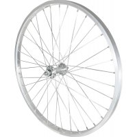 ROUE 24" VTT AVANT JANTE ALU SIMPLE PAROI ARGENT FREIN PATIN MOYEU ALU ECROUS RVTT25