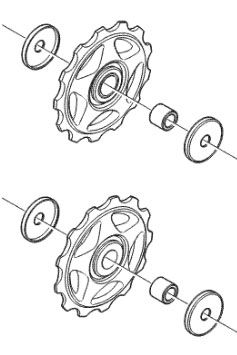 GALET DERAILLEUR 8V 13d SHIMANO Y5VP98050 SHG7