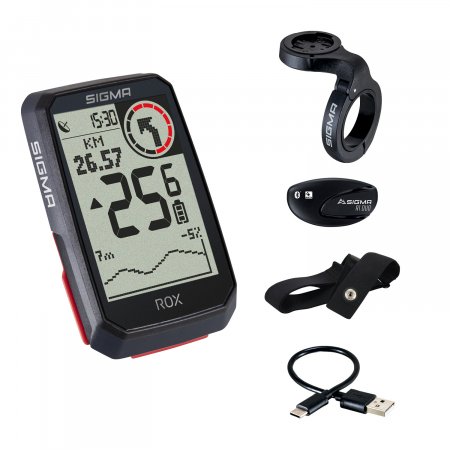 COMPTEUR GPS SIGMA ROX 4.0 NOIR HR Set (VITESSE + CARDIO) SIG1062