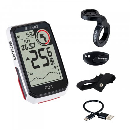 COMPTEUR GPS SIGMA ROX 4.0 BLANC HR Set (VITESSE + CARDIO) SIG1063