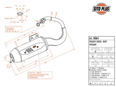 ECHAPPEMENT SCOOTER  SITO BUXY/SPEEDA/ZENI SIL0561